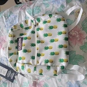 Nwt trans jansport mini backpack pineapples with 2 zippered pouches